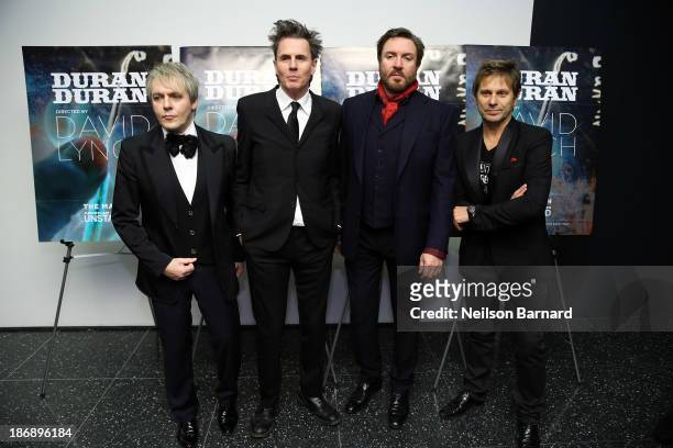 Nick Rhodes, John Taylor, Simon Le Bon and Roger Taylor of Duran Duran attend the "Duran Duran: Unstaged" premiere during the 6th Annual MoMA...