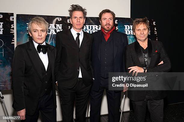 Nick Rhodes, John Taylor, Simon Le Bon, and Roger Taylor of Duran Duran attend the "Duran Duran: Unstaged" premiere during the 6th Annual MoMA...