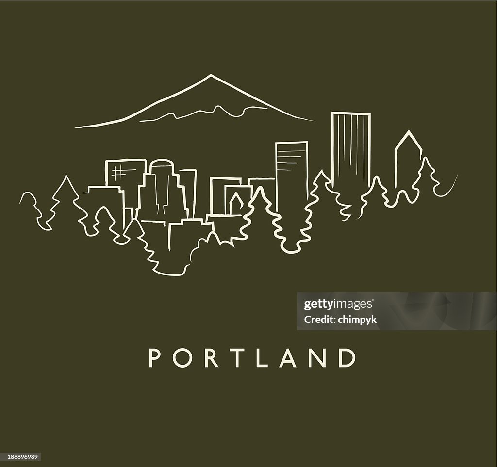 Portland Skyline Sketch