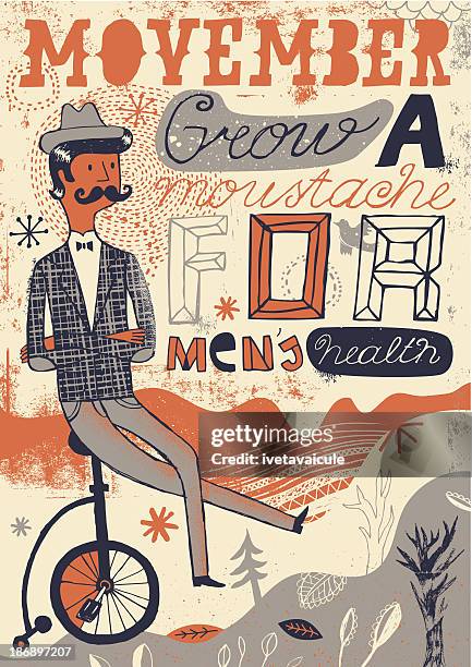 movember design for mens health charity event during november - movember stock illustrations