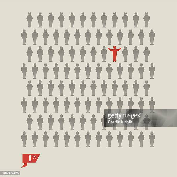 one percent of people - number 100 stock illustrations