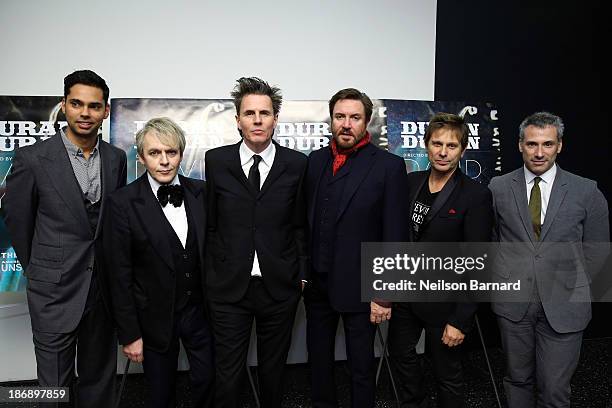 Chief Curator Film at Moma, Rajendra Roy, Nick Rhodes, John Taylor, Simon Le Bon and Roger Taylor of Duran Duran attend the "Duran Duran: Unstaged"...