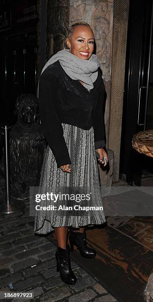 Emeli Sande sighting at Shaka Zulu Camden on November 4, 2013 in London, England.