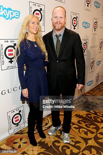 Foundation's Chandra Jessee and honoree Joss Whedon attend Equality Now presents "Make Equality Reality" at Montage Hotel on November 4, 2013 in Los...