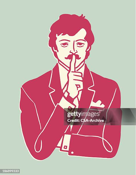 stockillustraties, clipart, cartoons en iconen met gesture to be quiet - stilte