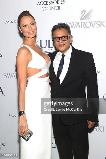 Stacy Keibler and designer Naeem Khan attend the 17th Annual Accessories Council ACE Awards At Cipriani 42nd Street on November 4, 2013 in New York...