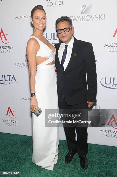 Stacy Keibler and designer Naeem Khan attend the 17th Annual Accessories Council ACE Awards At Cipriani 42nd Street on November 4, 2013 in New York...