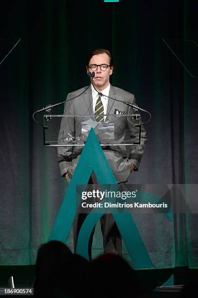 Co-Founder of Kate Spade & Kack Spade, Andy Spade speaks onstage at the 17th Annual Accessories Council ACE Awards At Cipriani 42nd Street on...