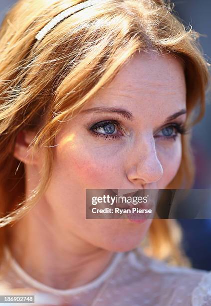 Geri Halliwell arrives during Melbourne Cup Day at Flemington Racecourse on November 5, 2013 in Melbourne, Australia.