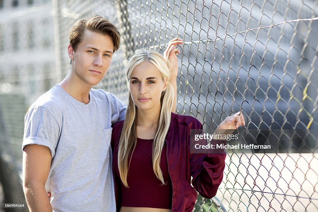 Portrait of young man and young woman