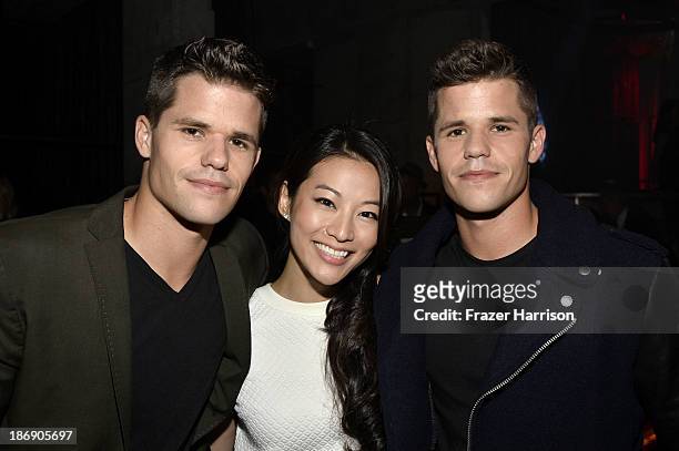 Actors Max Carver, Arden Cho and Charlie Carver attend the TV Guide Magazine's Hot List Party at Emerson Theatre on November 4, 2013 in Hollywood,...