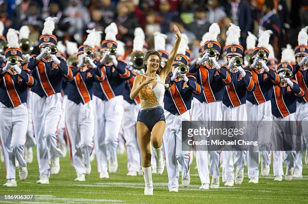 Auburn's marching band performs before their game against the Florida Atlantic Owls on October 26, 2013 at Jordan-Hare Stadium in Auburn, Alabama....