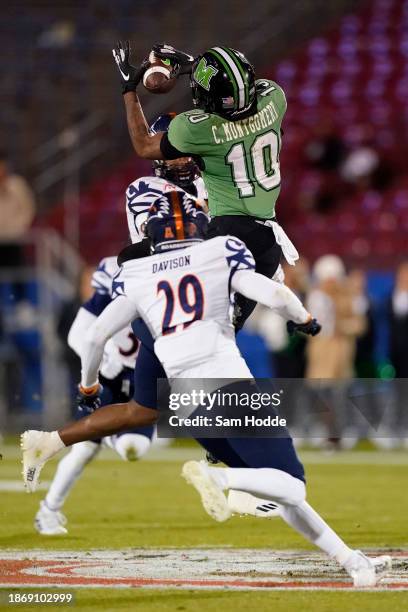 Chuck Montgomery of the Marshall Thundering Herd catches a pass during the second half of the Frisco Bowl against the UTSA Roadrunners at Toyota...