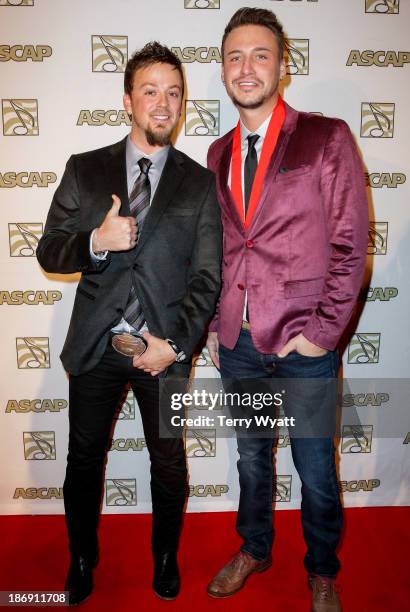 Stephen Barker Liles and Eric Gunderson of Love and Theft attend the 51st annual ASCAP Country Music awards at Music City Center on November 4, 2013...