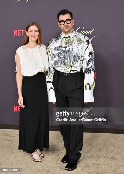 Sarah Levy and Dan Levy attend the Los Angeles Premiere of Netflix's "Good Grief" at The Egyptian Theatre Hollywood on December 19, 2023 in Los...