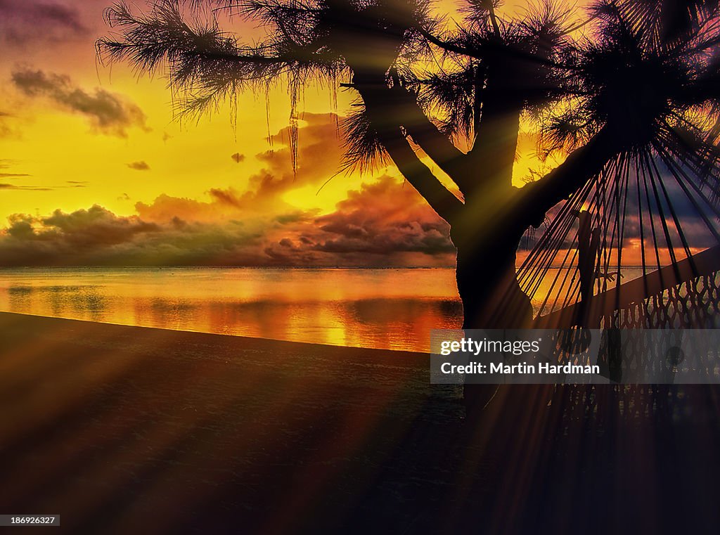 Sunset in Aitutaki