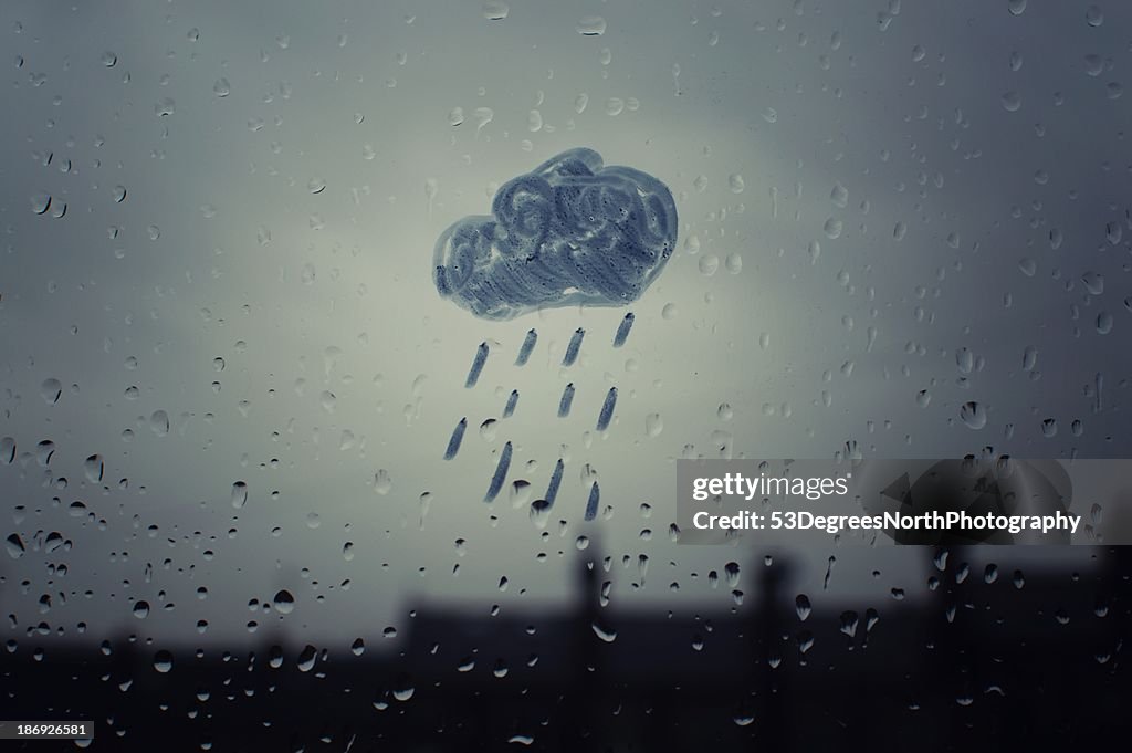 Rain cloud on a window