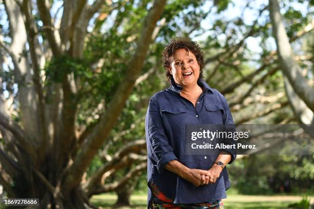 Evonne Goolagong Cawley poses in recognition of her first Australian Open title in 1974 and the release of the AO 2024 Coin, on December 20, 2023 in...