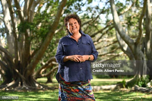 Evonne Goolagong Cawley poses in recognition of her first Australian Open title in 1974 and the release of the AO 2024 Coin, on December 20, 2023 in...