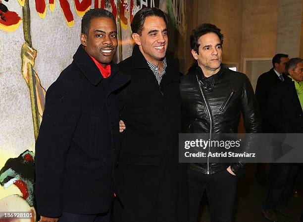 Chris Rock, Bobby Cannavale and Yul Vazquez attends the "Domesticated" Opening Night at Mitzi E. Newhouse Theater on November 4, 2013 in New York...