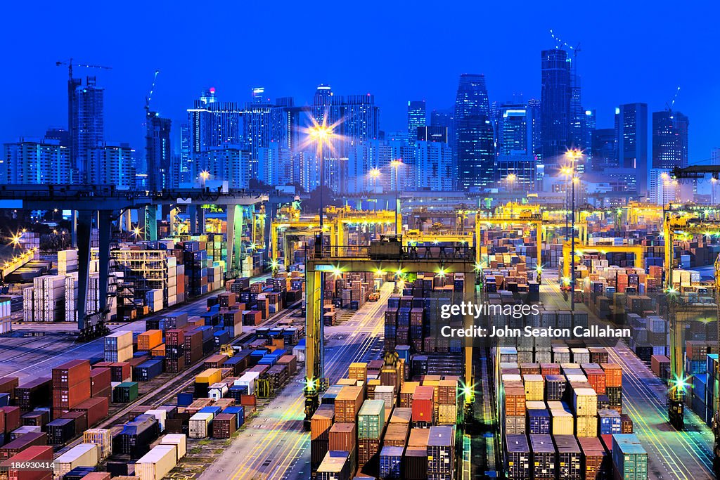 Psa Container Block Singapore Psa Cargo Container Handling Facility High-Res Stock Photo ...