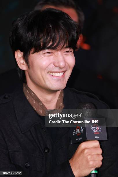 Actor Lee Jin-uk attends the press conference for Netflix series 'Sweet Home' at SFactory in Seongdong-Gu on November 30, 2023 in Seoul, South Korea.