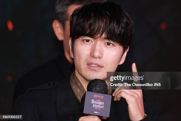 Actor Lee Jin-uk attends the press conference for Netflix series 'Sweet Home' at SFactory in Seongdong-Gu on November 30, 2023 in Seoul, South Korea.