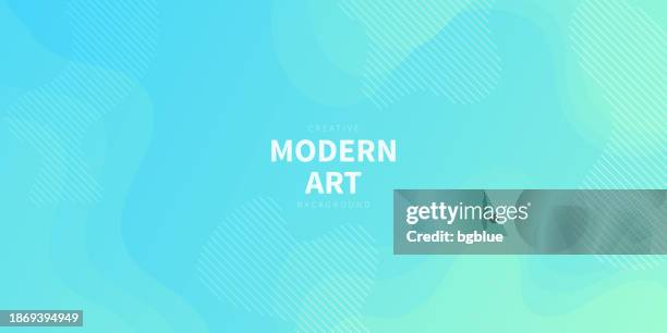 fluid abstract design with blue gradient - trendy background - light blue clouds stock illustrations