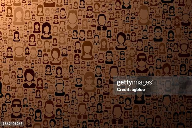 abstract brown background - people pattern - chocolate face stock illustrations