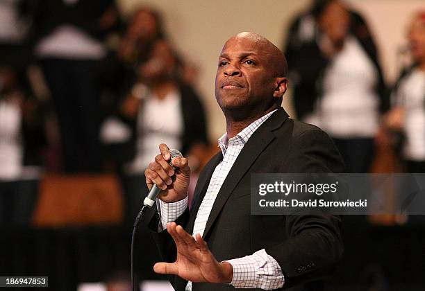 Gospel artist Donnie McClurkin performs at The First Cathedral during a live recording of JJ Hairston & Youthful Praise's seventh album "I See...