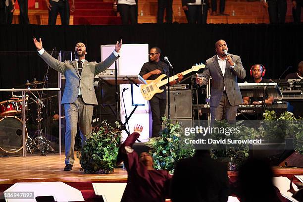 Gospel artist JJ Hairston performs with Jason Nelson at The First Cathedral during a live recording of JJ Hairston & Youthful Praise's seventh album...