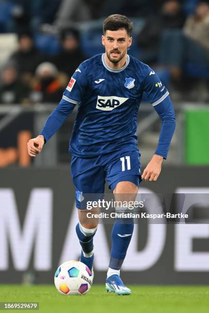 Florian Grillitsch of TSG 1899 Hoffenheim in action during the Bundesliga match between TSG Hoffenheim and SV Darmstadt 98 at PreZero-Arena on...