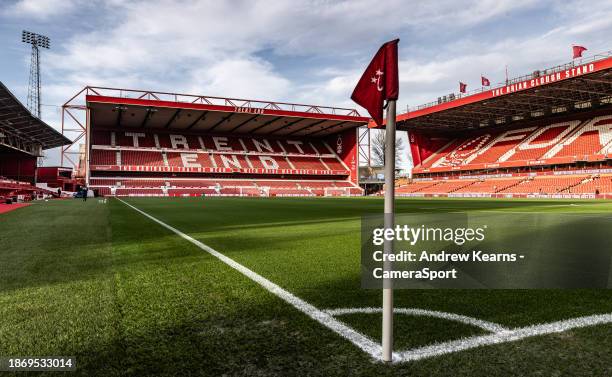 General view of the City Ground stadium during the Premier League match between Nottingham Forest and AFC Bournemouth at City Ground on December 23,...