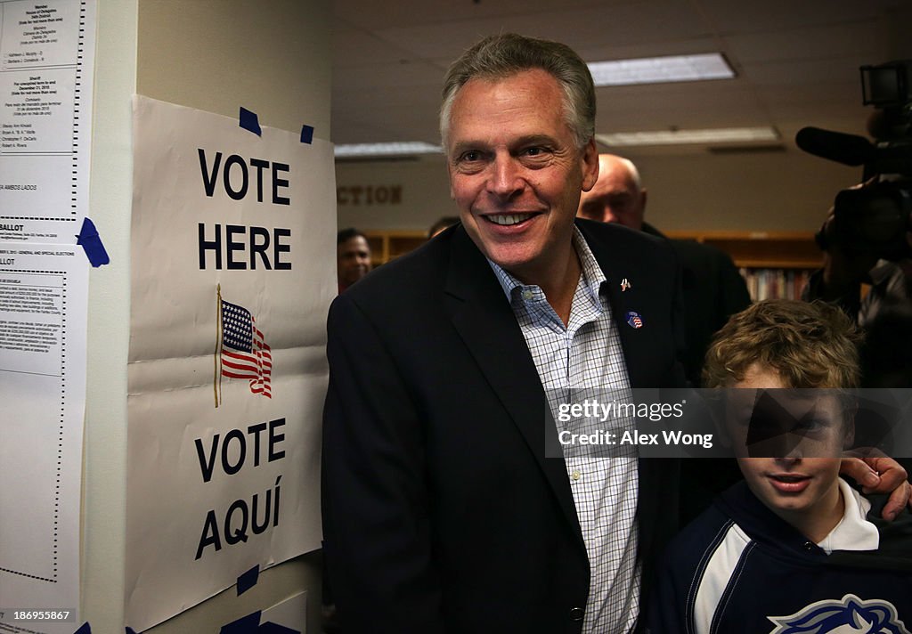 Candidate For Virginia Governor Terry McAuliffe Casts His Vote