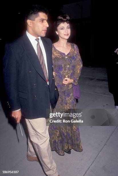Actress Emma Samms and husband Bansi Nagji attend the "Backdraft" Beverly Hills Premiere on May 22, 1991 at the Academy Theatre in Beverly Hills,...