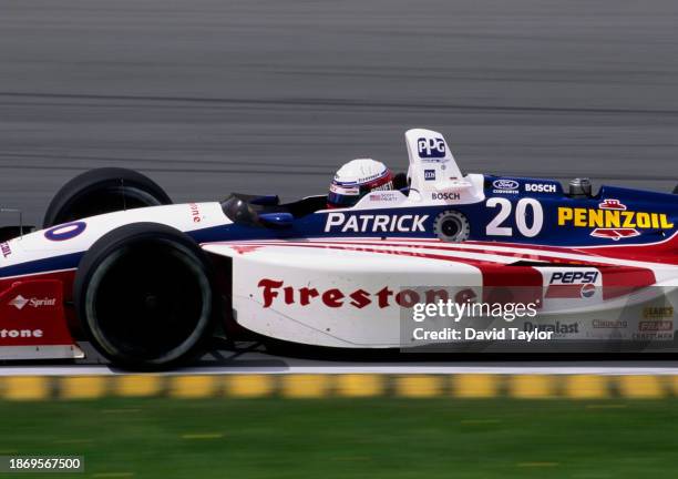 Scott Pruett from the United States drives the Firestone Patrick Racing Lola T96/00 Ford Cosworth XD during the Championship Auto Racing Teams 1996...