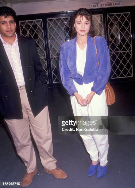 Actress Emma Samms and husband Bansi Nagji attend "Love Letters" Closing Night Play Performance on August 4, 1991 at the Canon Theatre in Beverly...