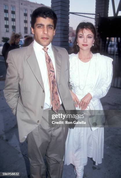 Actress Emma Samms and husband Bansi Nagji attend the Taco Bell's "Rock Art Cups for Charity" Promotional Campaign Kick-Off Celebration on August 6,...