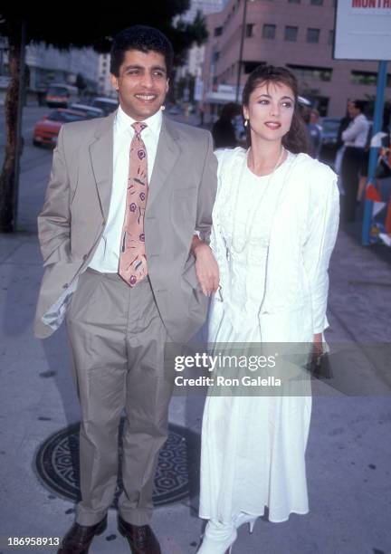 Actress Emma Samms and husband Bansi Nagji attend the Taco Bell's "Rock Art Cups for Charity" Promotional Campaign Kick-Off Celebration on August 6,...