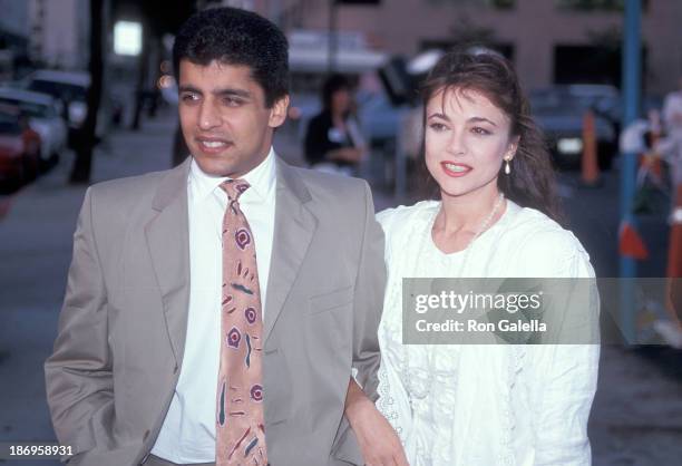 Actress Emma Samms and husband Bansi Nagji attend the Taco Bell's "Rock Art Cups for Charity" Promotional Campaign Kick-Off Celebration on August 6,...