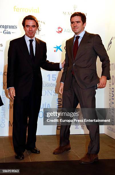 Jose Maria Aznar and Jose Maria Aznar Jr attend XV anniversary of 'La Razon' newspaper on November 4, 2013 in Madrid, Spain.