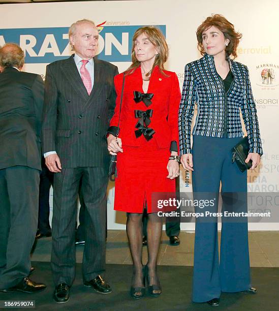 Francisco Segrelles, wife Paloma Segrelles and Paloma Segrelles Jr attend XV anniversary of 'La Razon' newspaper on November 4, 2013 in Madrid, Spain.