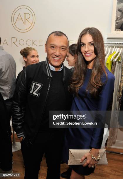 Elle creative director Joe Zee and designer Ariana Rockefeller attend the private reception celebrating the opening of the Ariana Rockefeller Pop-up...