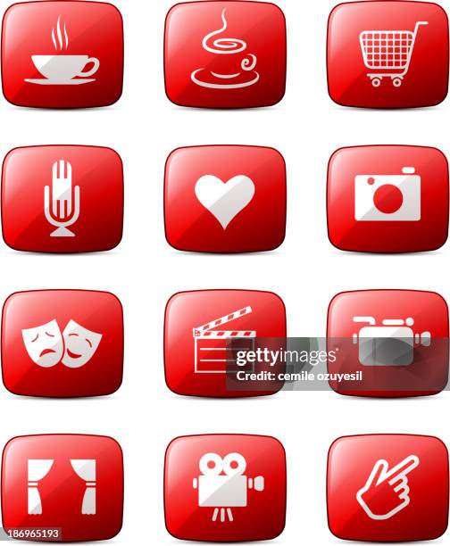 entertainment buttons - open mic stock illustrations