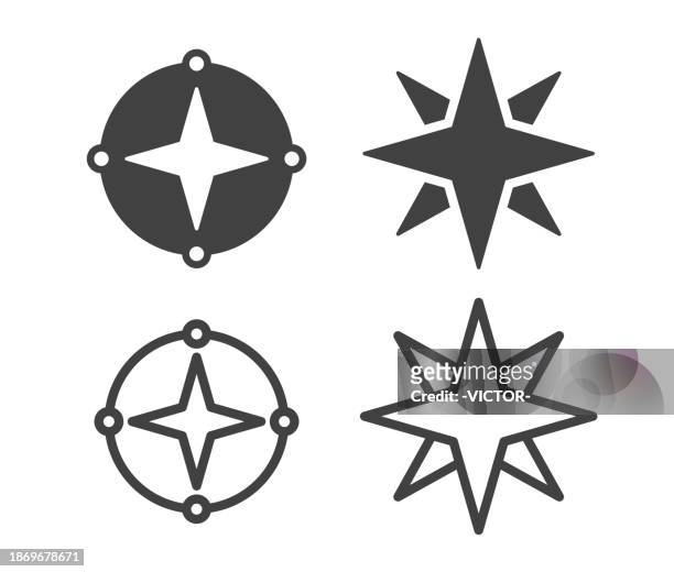 compass - illustration icons - compass rose stock illustrations