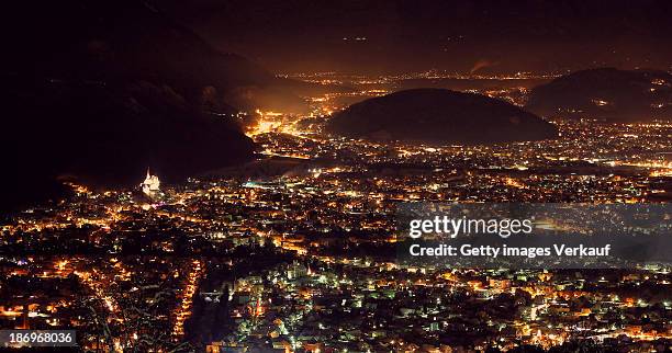 austria - upper rhine valley - night shot - rankweil stock pictures, royalty-free photos & images