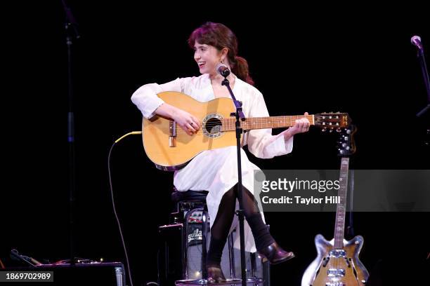 Clairo performs during The 9th Annual Talent Show presented by The Ally Coalition at Skirball Center for the Performing Arts on December 19, 2023 in...
