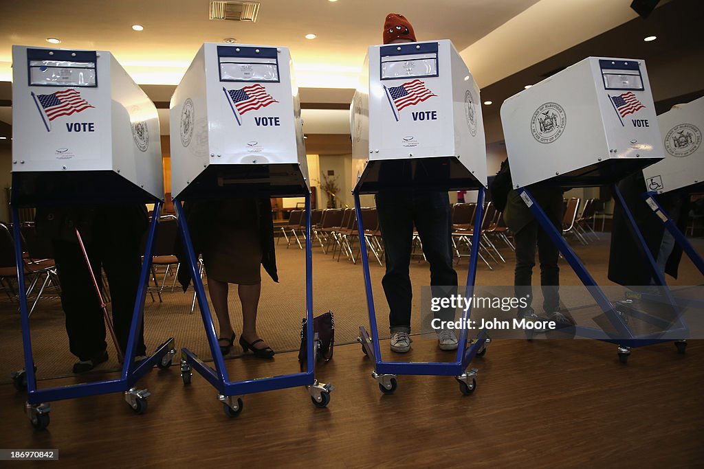 New York City Mayoral Candidate Joe Lhota Casts His Vote In Election