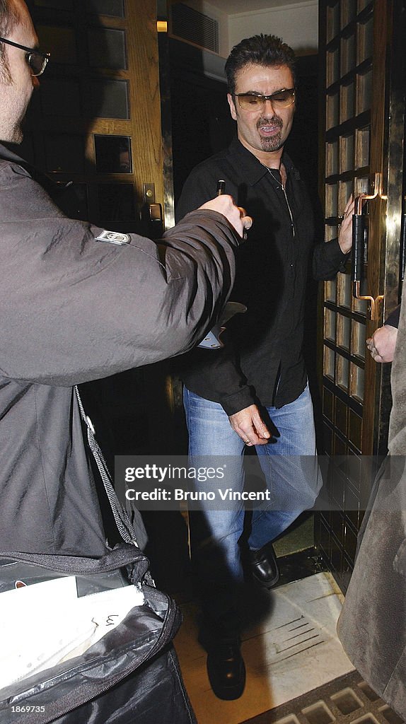George Michael Arrives At Ivy Restaurant In London