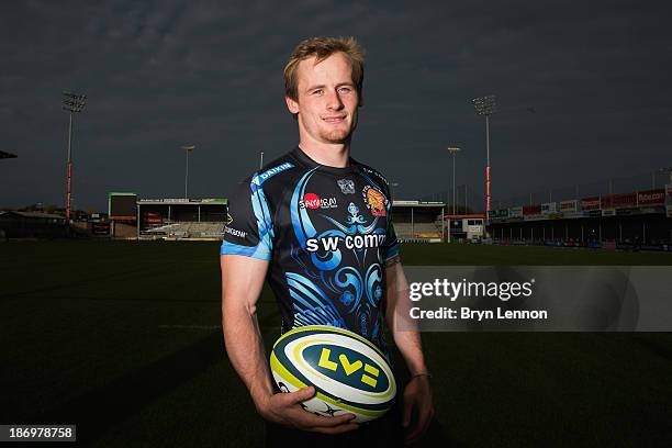 Jack Arnott of Exeter Chiefs poses for a photo during the 2013/14 LV= Cup Season Launch at Sandy Park on November 5, 2013 in Exeter, England.